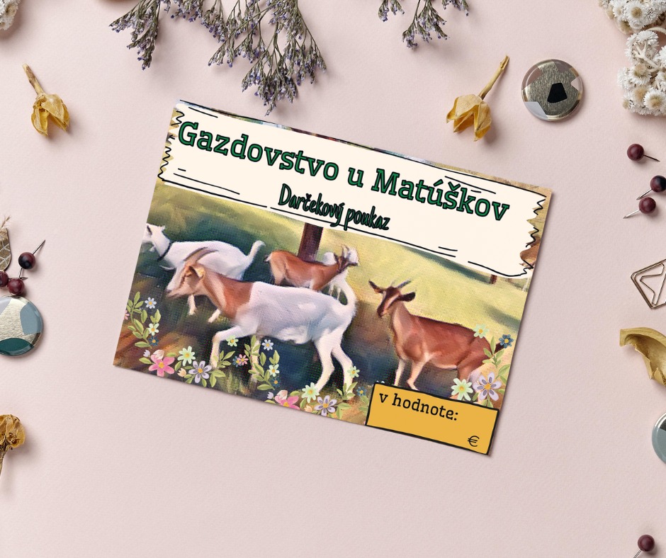 Chcete spraviť vašim blízkym radosť? Darujte im darčekovú poukážku na nákup v našom obchodíku v ľubovoľnej sume.
